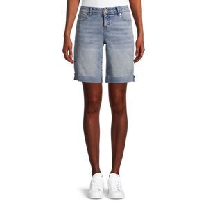 NWOT Jordache Silm Bermuda Denim Short Rolled Hem